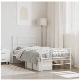 vidaXL Metalni okvir kreveta uzglavlje i podnožje bijeli 107x203 cm Cijene