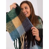 Fashion Hunters Dark green and beige women's scarf with fringe | Shoptok.si
