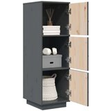  Visoka komoda siva 34 x 40 x 108 5 cm od masivne borovine | shoptok.hr