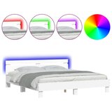  Okvir za krevet s uzglavljem i LED bijeli 180x200 cm | Shoptok.si