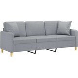 vidaXL Kavč trosed z blazinami svetlo siv 180 cm blago | Shoptok.si