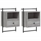 Maison Chic 2 kosi stenske nočne omarice - Nočne mize siva sonoma 40x30x61 cm inž. les, (21688803) | Shoptok.si