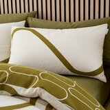 Catherine Lansfield Kaki zelena/bež posteljnina za zakonsko posteljo 200x200 cm Linear Curve – | Shoptok.si