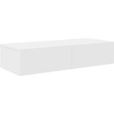 vidaXL Stenska polica s predali bel 80x33x17 cm inženirski les | Shoptok.si