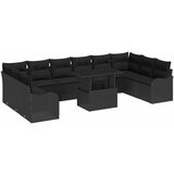 vidaXL Vrtna sedežna garnitura z blazino 11 pcs Črna Poliratan, (5000133274) | Shoptok.si