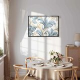  Slika - Baroque Ornaments in Light Cream-Blue Hues 60x40 U crnom drvenom okviru | shoptok.hr