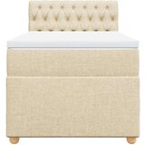 Box spring postelja z vzmetnico krem 80x200 cm blago, (21291467) | Shoptok.si