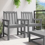 vidaXL Vrtni jedilni stoli 2 kosi Svetlo siva HDPE | Shoptok.si
