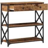  Stol za konzolu Staro drvo 75x28x75 cm Inženjerska drva i čelik | shoptok.hr