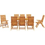 Vrtni set za objed 9 kom. Smeđa Čvrsto drvo akacije 180 x 90 x 75 cm | Shoptok.si