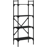 Maison Chic Knjižna omara - Knjižni regal 4-nadstropna črna 56x31,5x138,5 cm inženirski les, (21724940) Cene