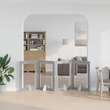  Vrata za pse s postoljem 4 pcs Siva sonoma 80 x 100 cm | Eponuda.ba