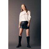 Defacto Coool Slim Fit Faux Leather Mini Knitted Skirt Cene