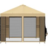  Vrtna sjenica sa stranicama 3 x 3 m Krem Poliester i čelik | shoptok.hr
