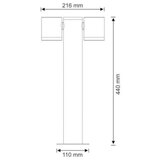  Spoljašnja lampa PINO 2xGU10/10W/230V IP44 44 cm | Eponuda.com
