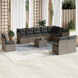 vidaXL 11-dijelni set vrtnih sofa od poliratana s jastucima sivi | shoptok.hr