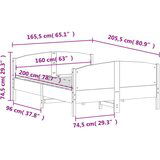 vidaXL Okvir za krevet s uzglavljem 160 x 200 cm od masivne borovine | shoptok.hr