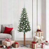 vidaXL Ožja jelka med 300 LED Zelena in Bela 180 cm PVC in trden bor | Shoptok.si