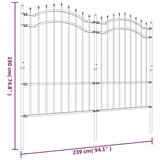  Vrtna ograja s suličastim vrhom črna 190 cm prašno jeklo, (20765980) | Shoptok.si
