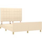  Okvir za krevet s uzglavljem krem 140 x 200 cm od tkanine | shoptok.hr