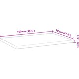  Ploča za radni stol neobrađena 100x70x4 cm od bagremovog drva | shoptok.hr