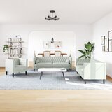  3-dijelni set sofa Chesterfield svjetlosivi baršunasti | Eponuda.ba