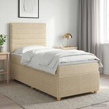  Boxspring krevet s madracem Krem 90 x 200 cm Tkanina | shoptok.hr