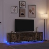vidaXL TV omarica z LED lučkami dimljeni hrast 193,5x41x50 cm | Shoptok.si