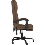  Masažni uredski naslonjač od tkanine smeđi - Smeđa 1 | shoptok.hr