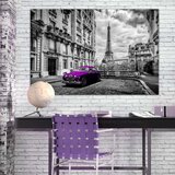  Slika - Car in Paris (1 Part) Violet Wide 120x80 | shoptok.hr