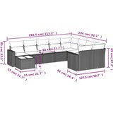  10-dijelni set vrtnih sofa od poliratana s jastucima sivi | shoptok.hr