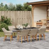  Blagovaonski set 9 pcs Svjetlosiva 190 x 80 x 74 cm | shoptok.hr