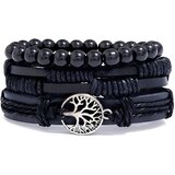  Muške narukvice Silver Tree of Life - Crna KP33179 Cijene