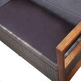  Klupa za pohranu 115 cm od poliratana i bagremovog drva siva | shoptok.hr