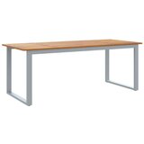 Vanjski Zunanji jedilni miza Siva 200x90x75 cm Jeklo in trda acacija, (22015902) | Shoptok.si