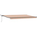 vidaXL Samodejna retraktibilna tenda z LED večbarvnim črtastim dizajnom 500x300 cm, (22146383) | Shoptok.si