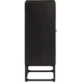  Komoda crna 55 x 30 x 76 cm od masivnog drva manga i željeza Slike