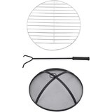  Mozaični stolić s ložištem terakota-bijeli 68 cm keramički | shoptok.hr