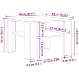  Stolić za kavu smeđa boja hrasta 60x60x42 cm konstruirano drvo | shoptok.hr