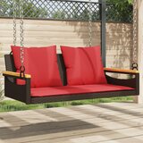  Klupa za ljuljanje s jastucima smeđa 109x62x40 cm od poliratana | shoptok.hr