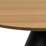 Actona Crni/u prirodnoj boji okrugli stolić za kavu s pločom stola u dekoru hrasta ø 85 cm Soli – | shoptok.hr