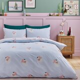 Catherine Lansfield Rožnata posteljnina za zakonsko posteljo 200x200 cm Vintage Christmas Santa – | Shoptok.si