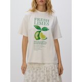 Reserved Majica kratkih rukava s printom - krem | shoptok.hr