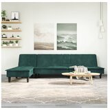 vidaXL raztegljiv kavč l oblike temno zelen 255x140x70 cm ža | Shoptok.si