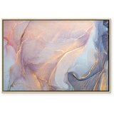  Slika - Pink and blue marble - abstract watercolour with gold accents 120x80 U prirodnom drvenom okviru | shoptok.hr