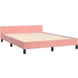  Okvir za krevet s uzglavljem ružičasti 140x190 cm baršunasti | shoptok.hr