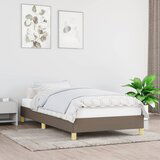 Maison Chic Posteljni okvir - Enojna postelja - Postelja za odrasle brez vzmetnice Taupe 90x190cm Tkanina-J12690, (21764469) | Shoptok.si