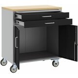  Radna klupa s ladicama s kotačem Crna i Siva 75 x 45 x 85 cm | shoptok.hr