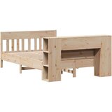 vidaXL Krevet s regalom za knjige bez madraca 120x200 cm od borovine | shoptok.hr