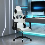 vidaXL Gaming stol bela in črna umetno usnje | Shoptok.si